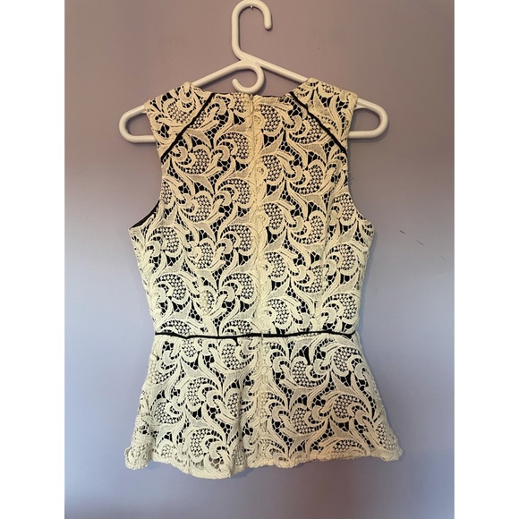 Anthropologie Maeve Scrolling Lace peplum top - Picture 4 of 5